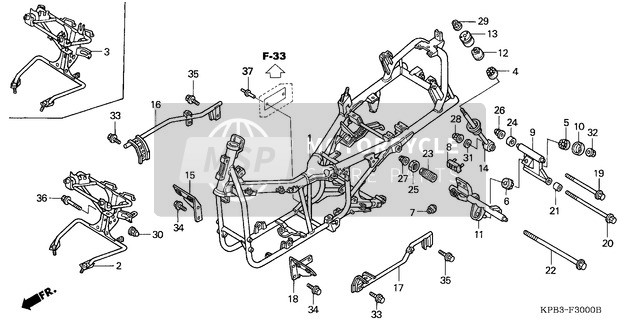 Honda NSS250A 2004 Corpo del telaio per un 2004 Honda NSS250A